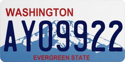 WA license plate AYO9922