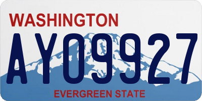 WA license plate AYO9927