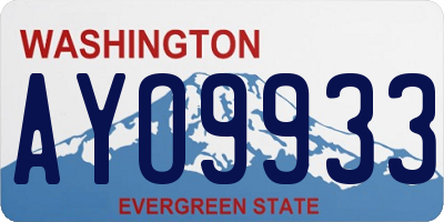 WA license plate AYO9933