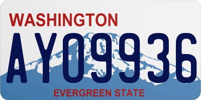 WA license plate AYO9936