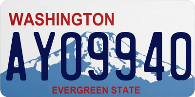 WA license plate AYO9940