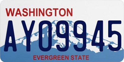 WA license plate AYO9945