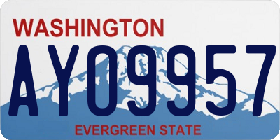 WA license plate AYO9957