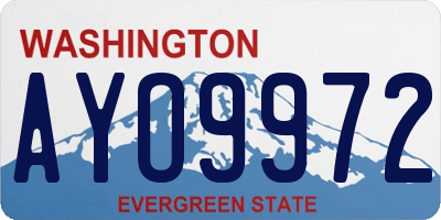 WA license plate AYO9972