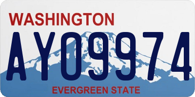WA license plate AYO9974