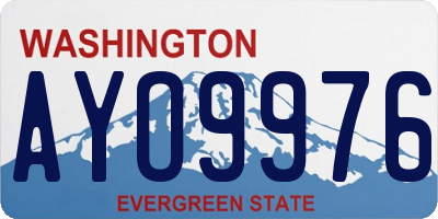 WA license plate AYO9976