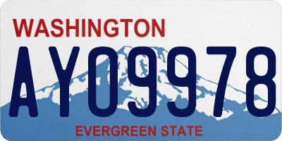 WA license plate AYO9978