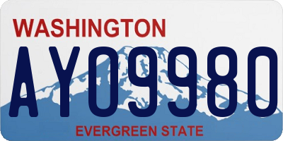 WA license plate AYO9980