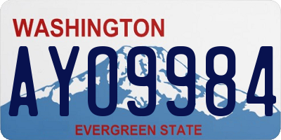 WA license plate AYO9984
