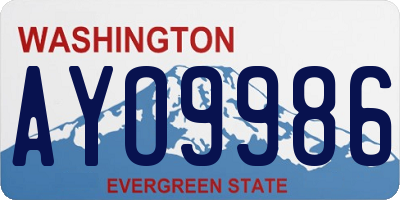 WA license plate AYO9986