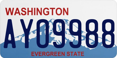 WA license plate AYO9988