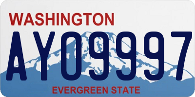 WA license plate AYO9997