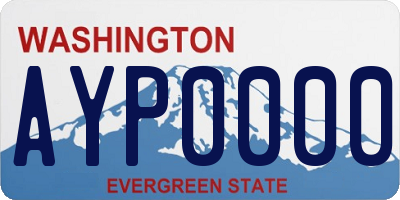 WA license plate AYP0000