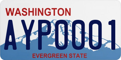 WA license plate AYP0001