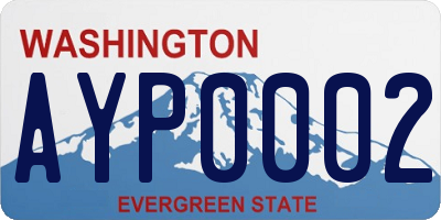 WA license plate AYP0002