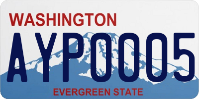 WA license plate AYP0005