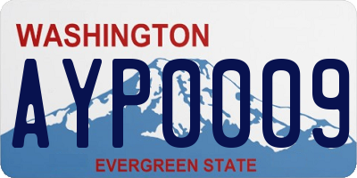 WA license plate AYP0009