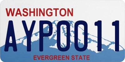 WA license plate AYP0011