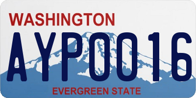 WA license plate AYP0016