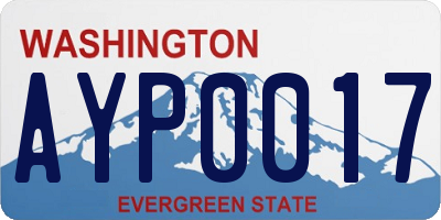 WA license plate AYP0017