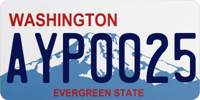 WA license plate AYP0025