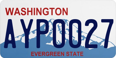 WA license plate AYP0027