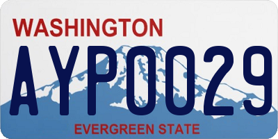 WA license plate AYP0029