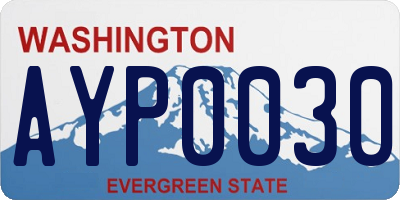WA license plate AYP0030