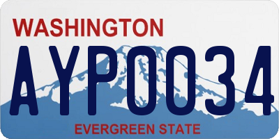 WA license plate AYP0034