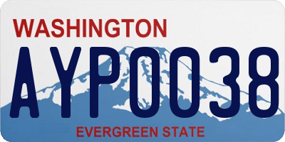 WA license plate AYP0038