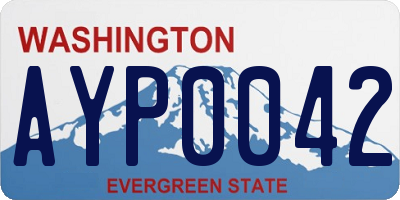 WA license plate AYP0042