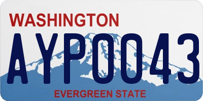 WA license plate AYP0043