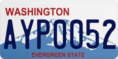 WA license plate AYP0052