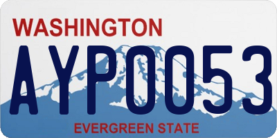 WA license plate AYP0053