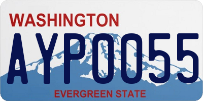 WA license plate AYP0055