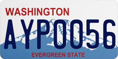WA license plate AYP0056