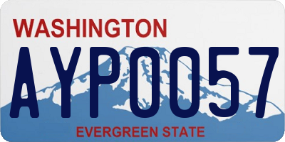 WA license plate AYP0057