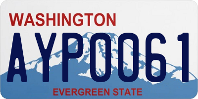 WA license plate AYP0061