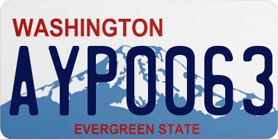 WA license plate AYP0063