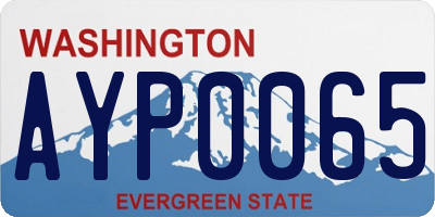 WA license plate AYP0065