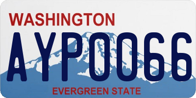 WA license plate AYP0066
