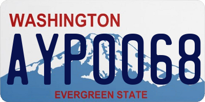 WA license plate AYP0068