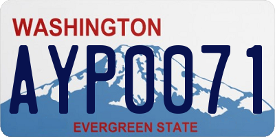 WA license plate AYP0071