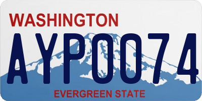 WA license plate AYP0074