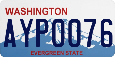 WA license plate AYP0076