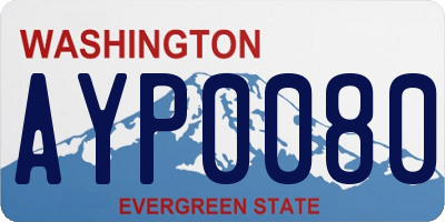 WA license plate AYP0080