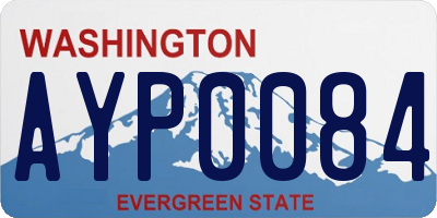 WA license plate AYP0084