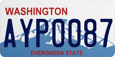 WA license plate AYP0087