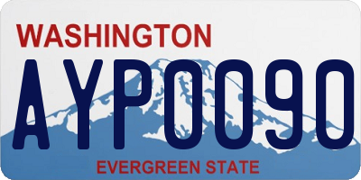 WA license plate AYP0090