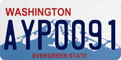 WA license plate AYP0091